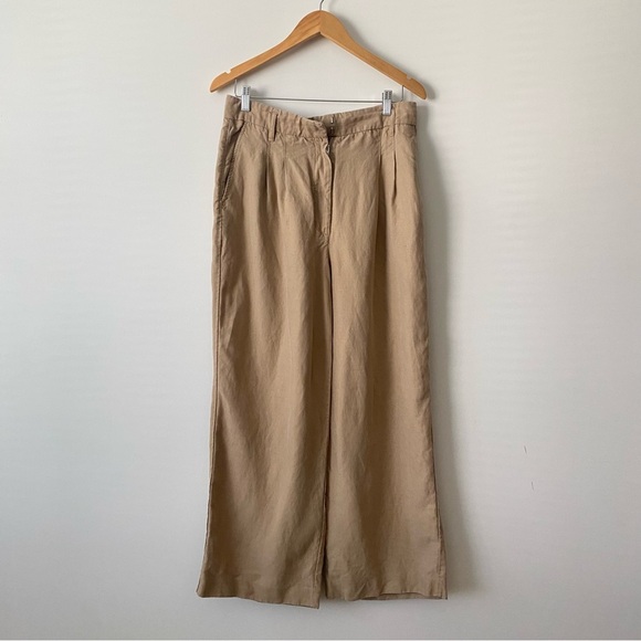 Aritzia | Wilfred Effortless Linen Pants Honey Beige Size 12 - Picture 1 of 16